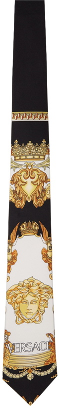 Photo: Versace Black & Gold Medusa Renaissance Print Tie
