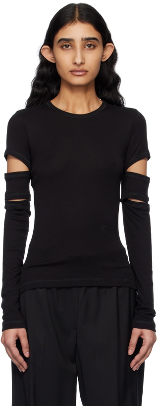 Photo: Helmut Lang Black Slashed Long-Sleeved T-shirt