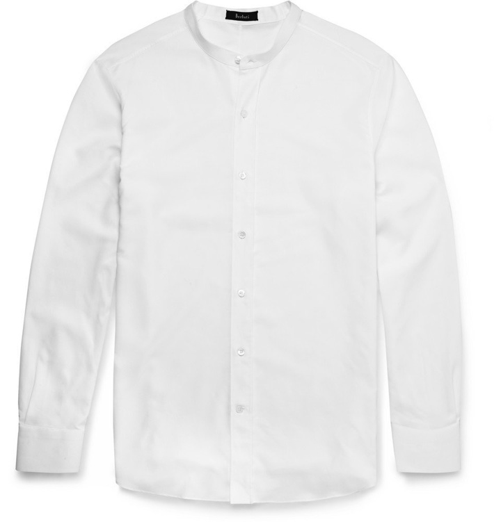 Photo: Berluti - Grandad-Collar Cotton Shirt - Men - White