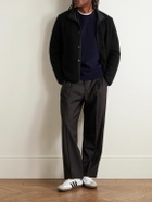 James Perse - Suede-Trimmed Cashmere Car Coat - Black