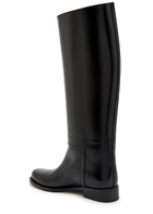 Saint Laurent Julia Glossed Leather Knee-high Boots Black