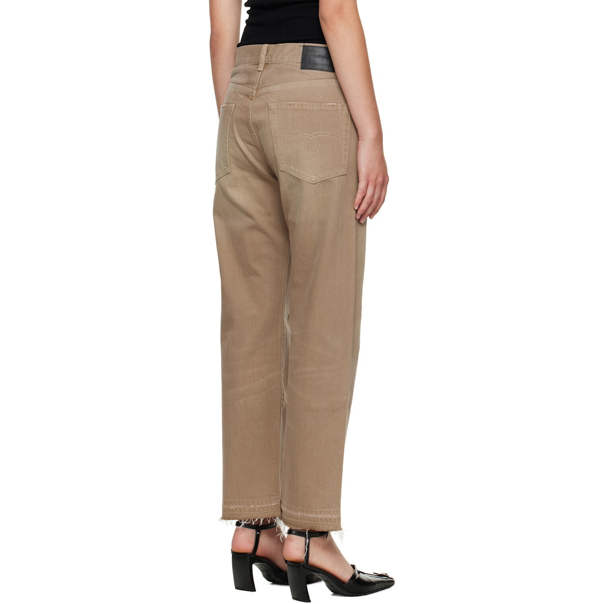 R13 Tan Boyfriend Jeans