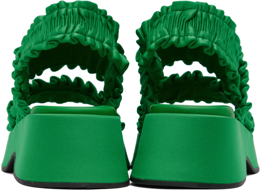 GANNI Green Smock Flatform Sandals GANNI