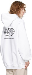 VETEMENTS White 'Restricted' Logo Hoodie