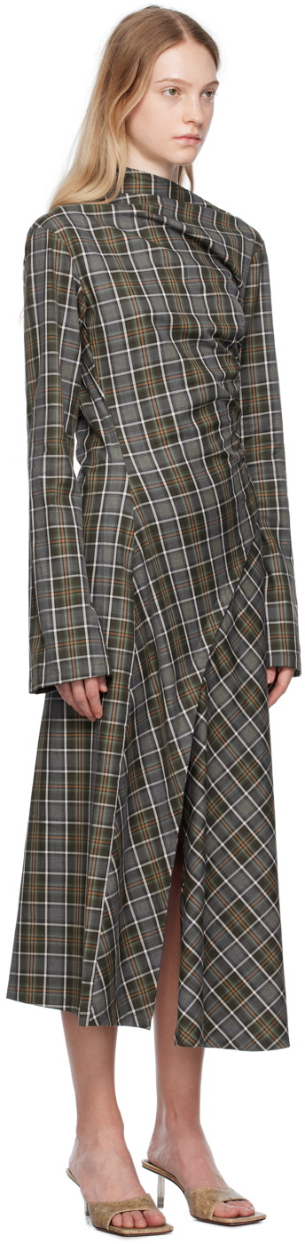 Jade Cropper Gray Plaid Midi Dress
