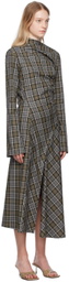 Jade Cropper Gray Plaid Midi Dress