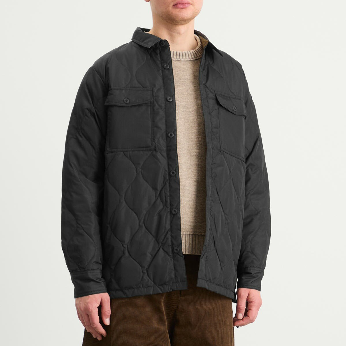 Taion Men's Zip Over Shirt in Black