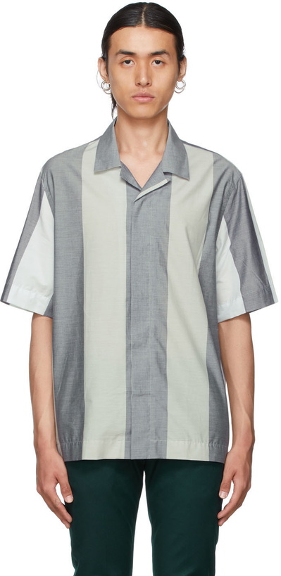 Photo: Paul Smith Grey Striped Short Sleeve Shirt