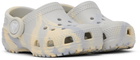 Crocs Baby Blue & Off-White Classic Marbled Clogs