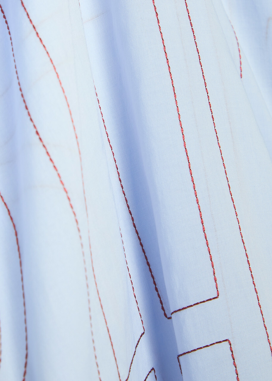 Toteme Logo-monogrammed Cotton-blend Shirt Light Blue