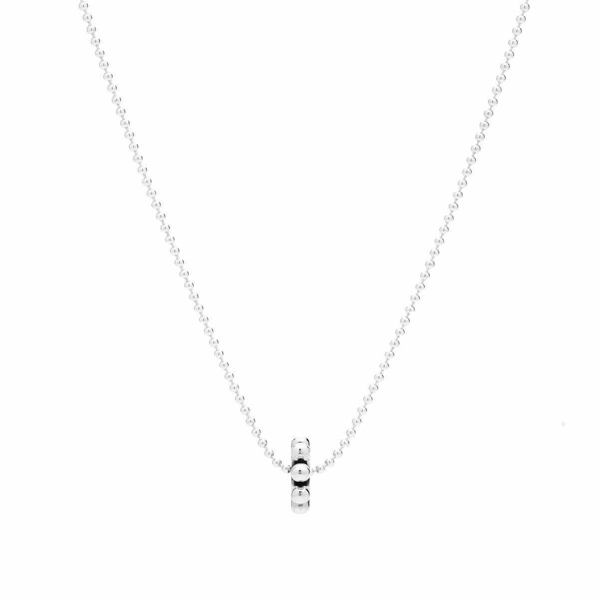 Maple Men's Orbit Pendant & Ball Chain Necklace in Silver