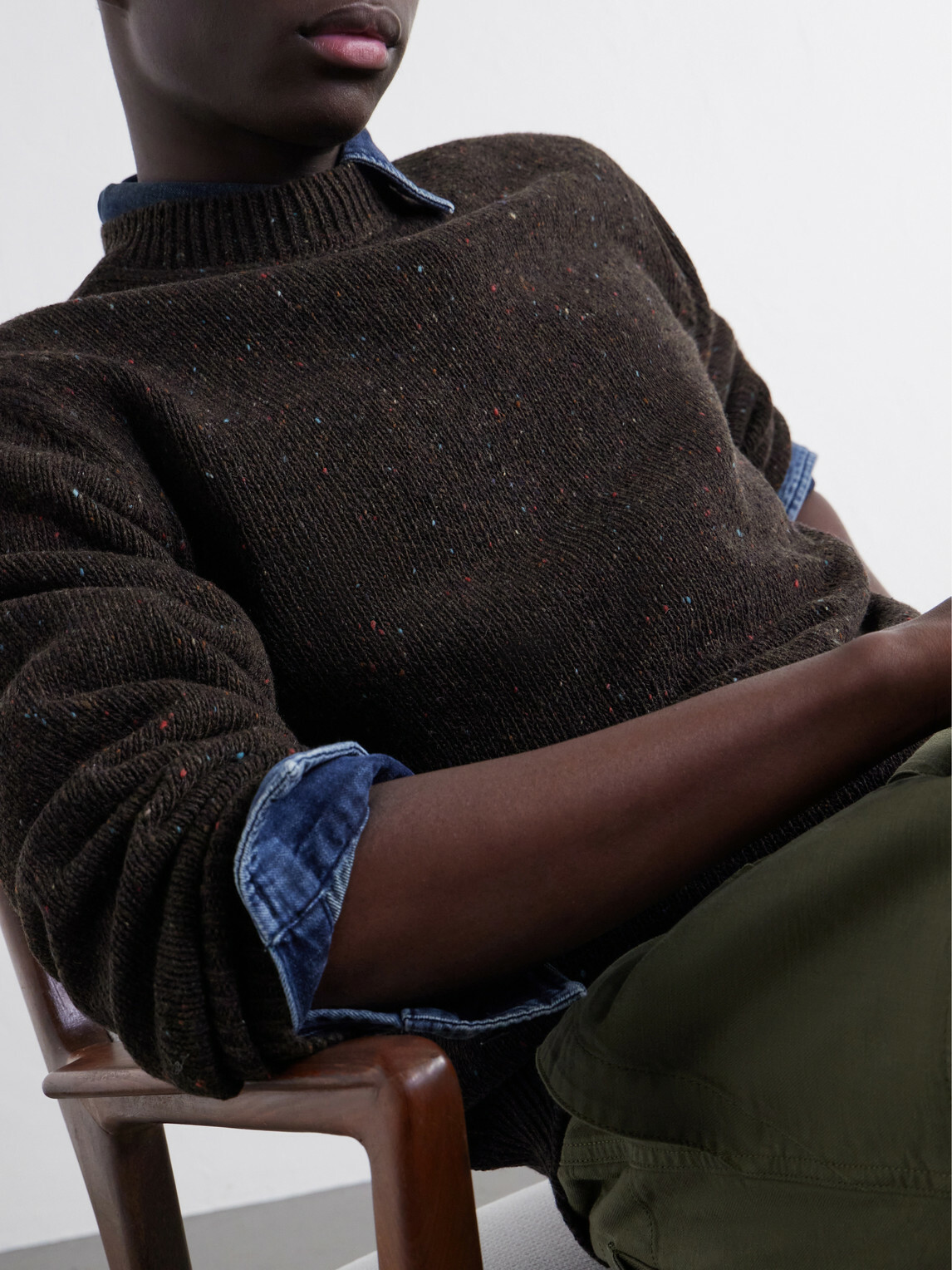 Drake's - Donegal Mélange Wool, Cashmere and Silk-Blend Sweater - Brown