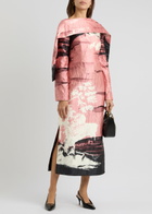 Erdem Printed Cape-effect Satin Midi Dress Multi Print