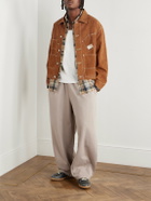 Story mfg. - Geo Wide-Leg Organic Cotton-Jersey Sweatpants - Gray