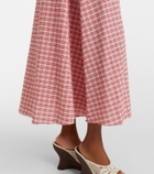 Faithfull Eudora checked cotton midi dress