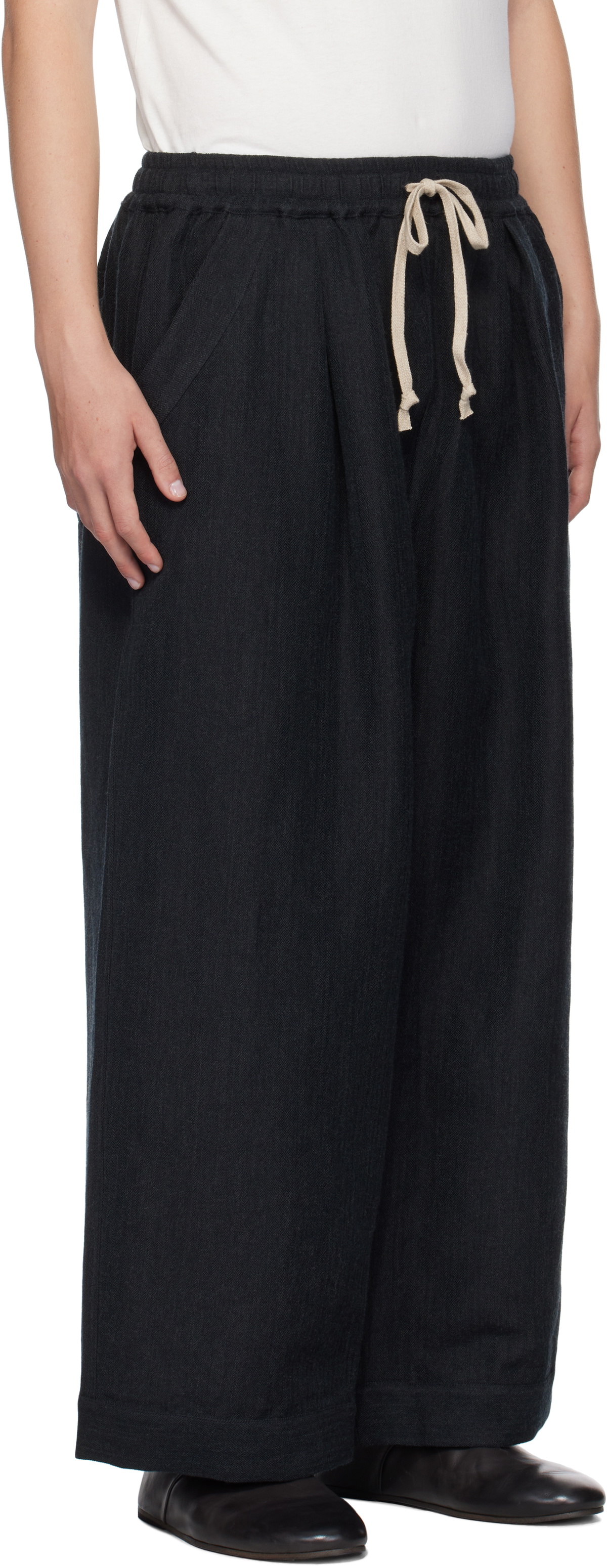 Jan-Jan Van Essche Black O-Project Easy Wide Trousers Jan-Jan Van