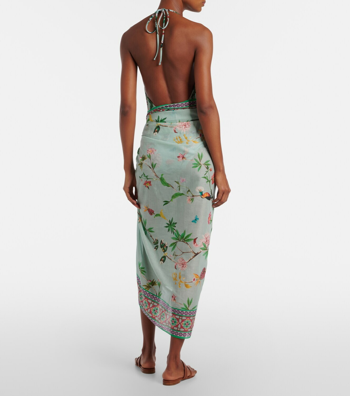 La DoubleJ Floral cotton voile beach cover-up
