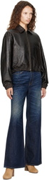 COOR Brown Antique Lambskin Blouson Jacket