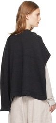 Lauren Manoogian Black Sleeves Wrap Sweater Shawl