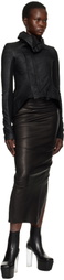 Rick Owens Black Hollywood Dirt Pillar Leather Maxi Skirt
