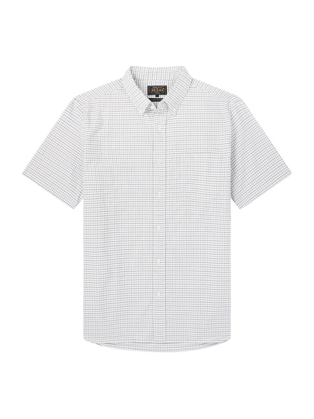 Photo: Beams Plus - Button-Down Collar Checked Cotton Shirt - White