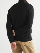 NN07 - Luis Slim-Fit Waffle-Knit Half-Zip Sweater - Black