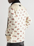 Marine Serre - Faille-Trimmed Upcycled Quilted Floral-Print Cotton Jacket - Neutrals