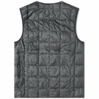 Taion Men's Crew Neck Down Vest in Charcoal