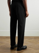 Dolce&Gabbana - Tapered Pleated Virgin Wool-Blend Gabardine Trousers - Black