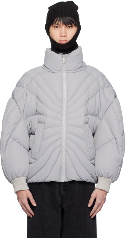 Photo: CHENPENG Gray Grand Rose Down Jacket