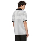 Hugo White and Black Striped Deida Polo