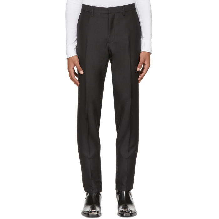 Photo: Calvin Klein 205W39NYC Black Wool and Mohair Slim Trousers