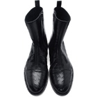 Ann Demeulemeester Black Slits Zip-Up Boots