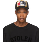Dsquared2 Black Patch Embroidered Baseball Cap