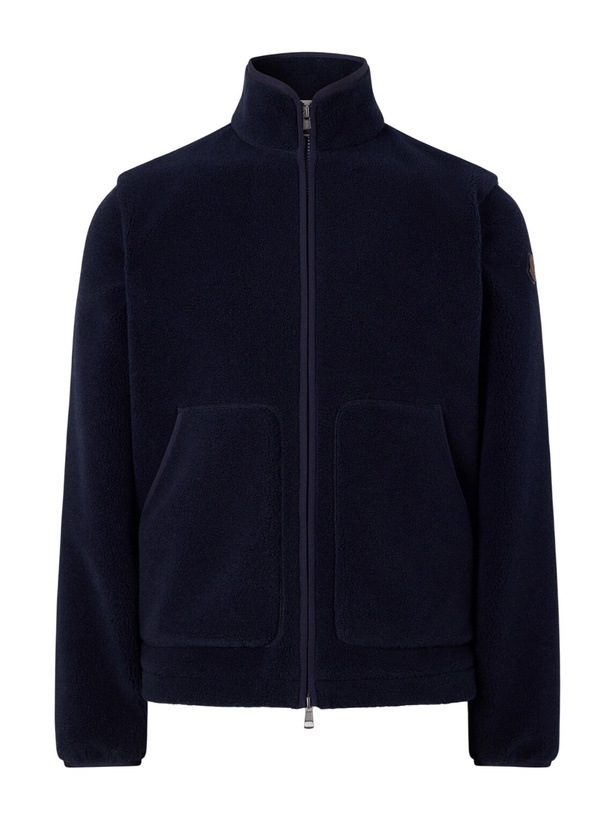 Photo: Moncler - Logo-Appliquéd Zip-Up Fleece Jacket - Blue