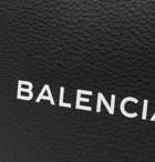Balenciaga - Logo-Print Creased-Leather Pouch - Men - Black