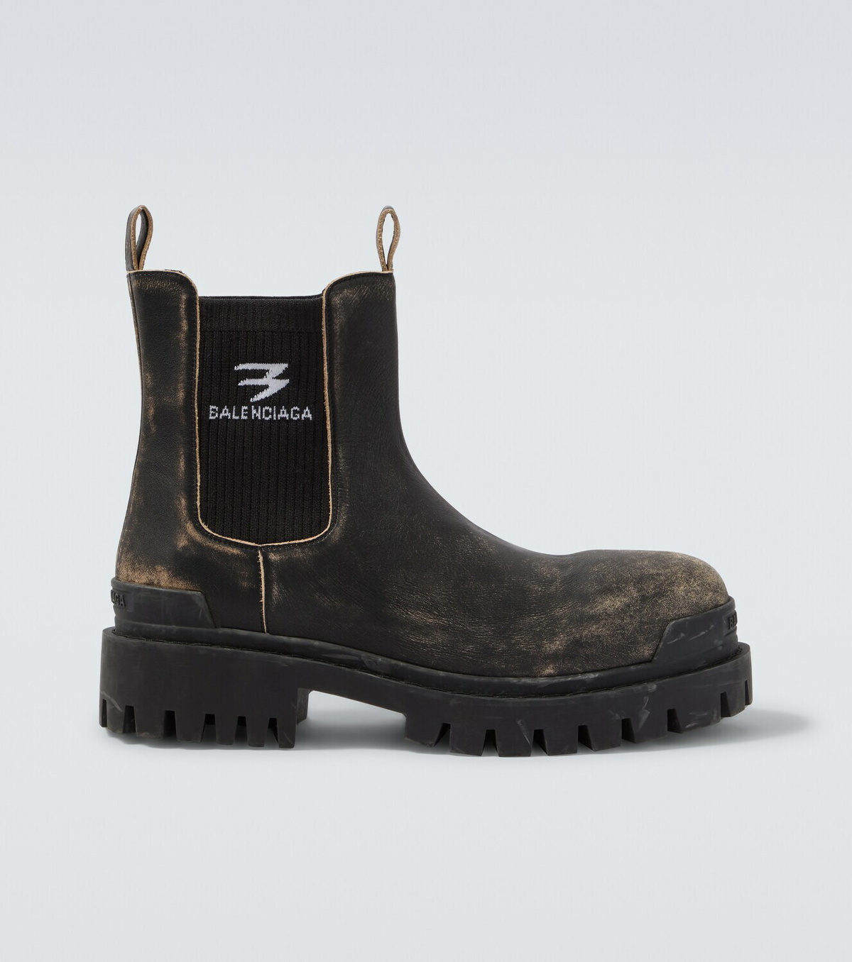 Balenciaga Strike distressed leather Chelsea boots