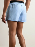 TOM FORD - Stretch-Cotton Poplin Boxer Shorts - Blue