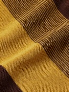 Beams Plus - Striped Jacquard-Knit Polo Shirt - Brown