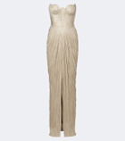 Maria Lucia Hohan Jasleen pleated silk bustier gown