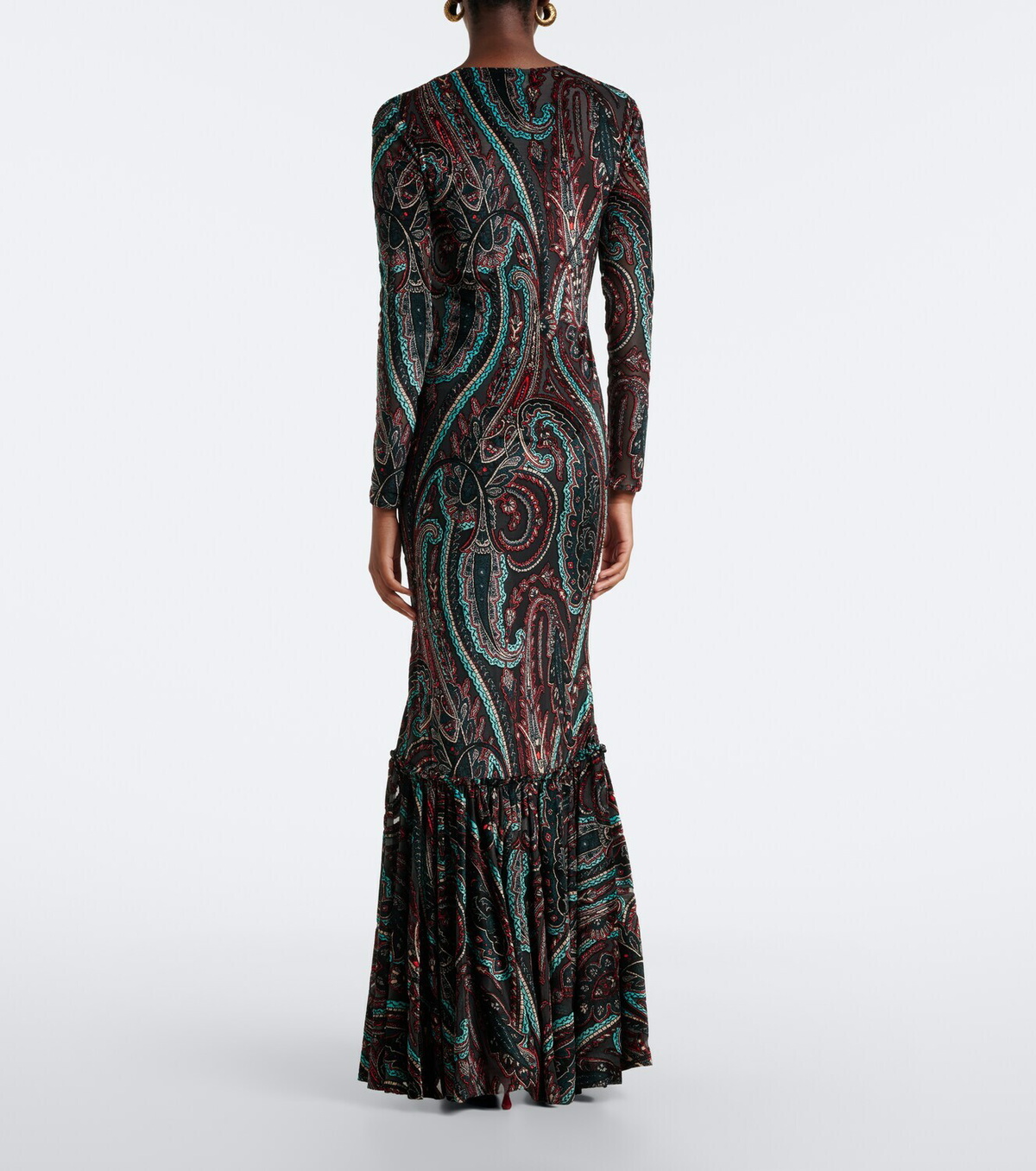 Etro Paisley jersey and chenille gown