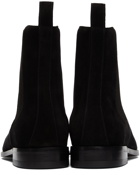 Manolo Blahnik Black Suede Delsa Chelsea Boots