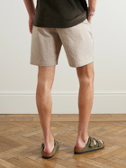 Orlebar Brown - Norwich Straight-Leg Striped Cotton-Seersucker Shorts - Neutrals