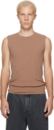 Jil Sander Tan Ribbed Tank Top