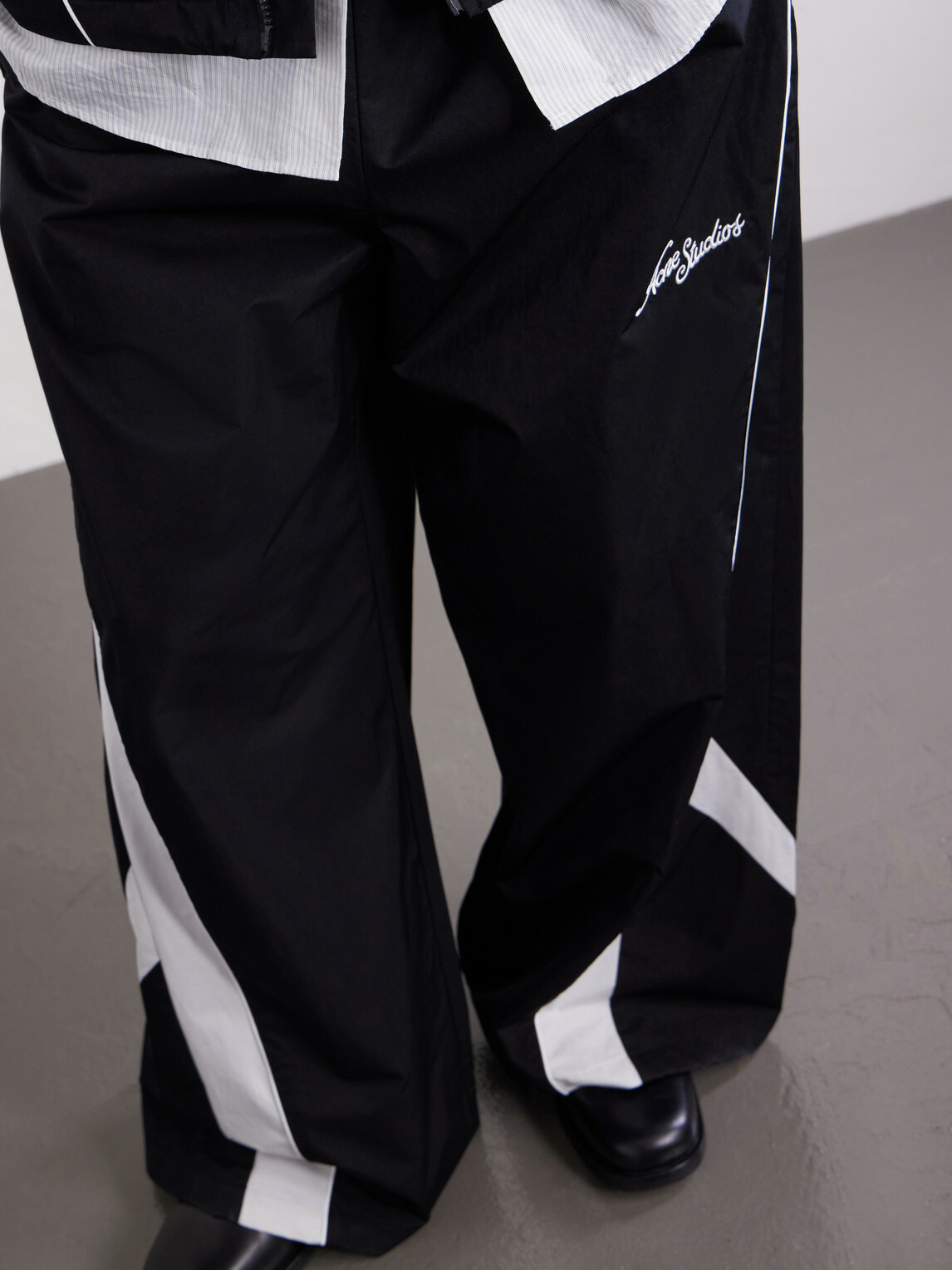 Acne Studios - Wide-Leg Cotton-Blend Sweatpants - Black