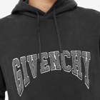 Givenchy Men's Embroidered College Logo Hoody in Faded Black