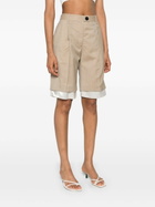 Peter Do Neutral Knee-Lenght Tailored Shorts