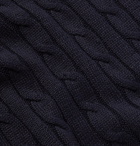 Brunello Cucinelli - Cable-Knit Linen and Cotton-Blend Sweater - Men - Midnight blue