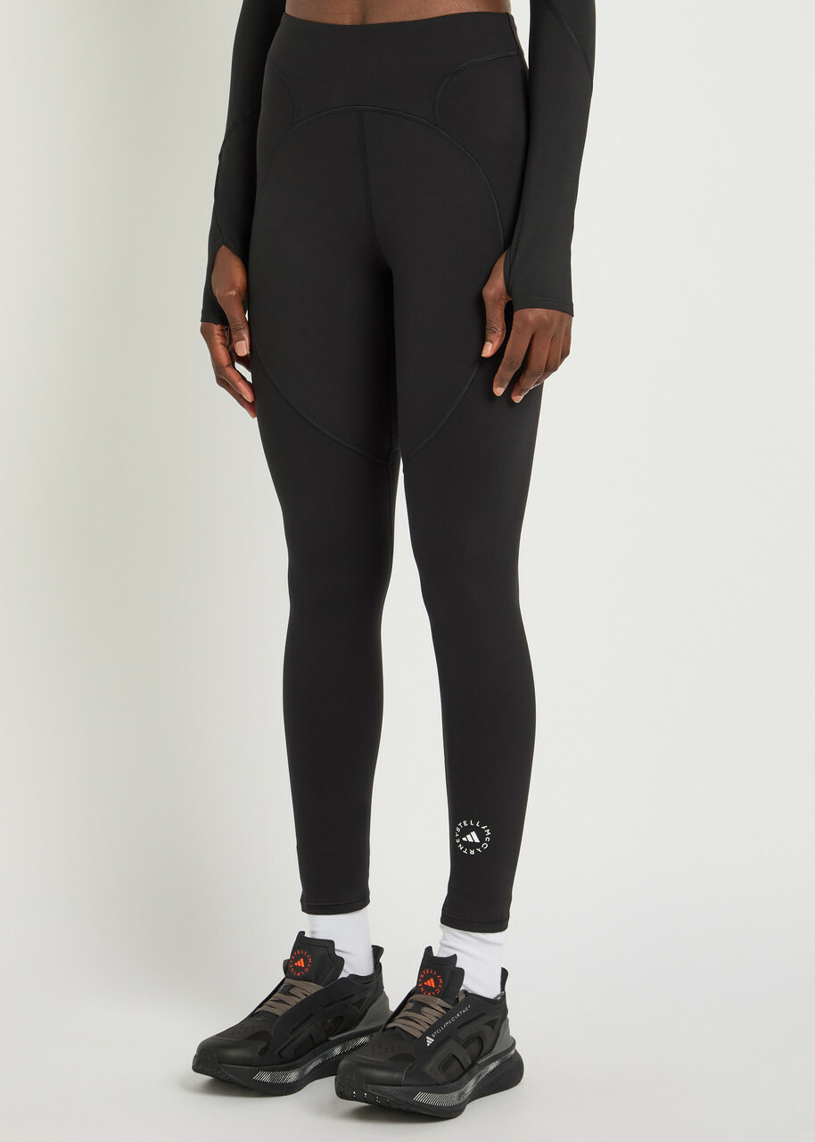 Adidas X Stella Mccartney 7/8 Stretch-jersey Cropped Leggings Black