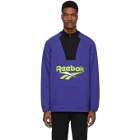 Reebok Classics Blue and Black Vector Quarter-Zip Sweatshirt